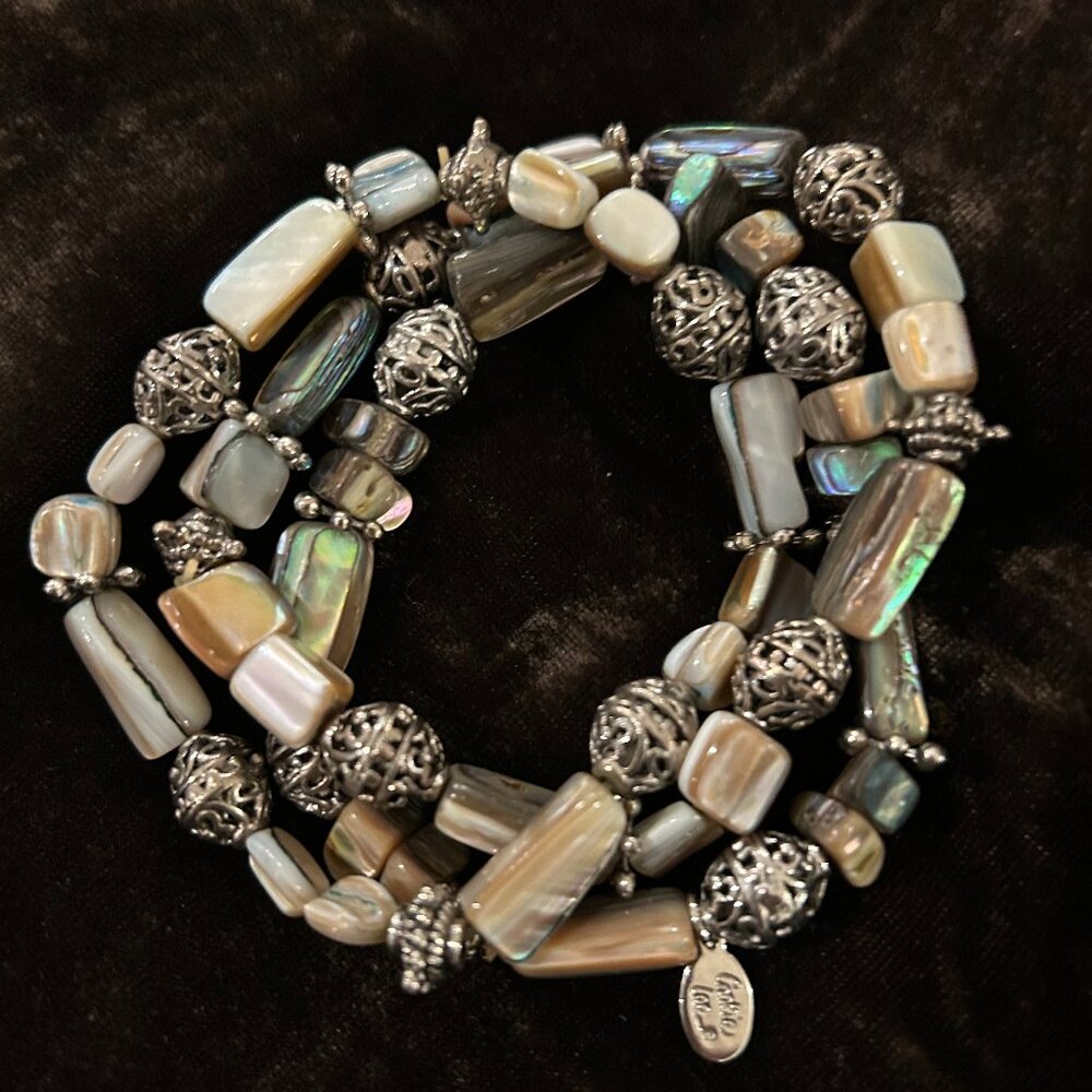 Cookie Lee Abalone Stacking Bracelets